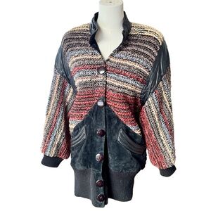 🍂 Vintage Rochelle California knit/suede jacket sz S